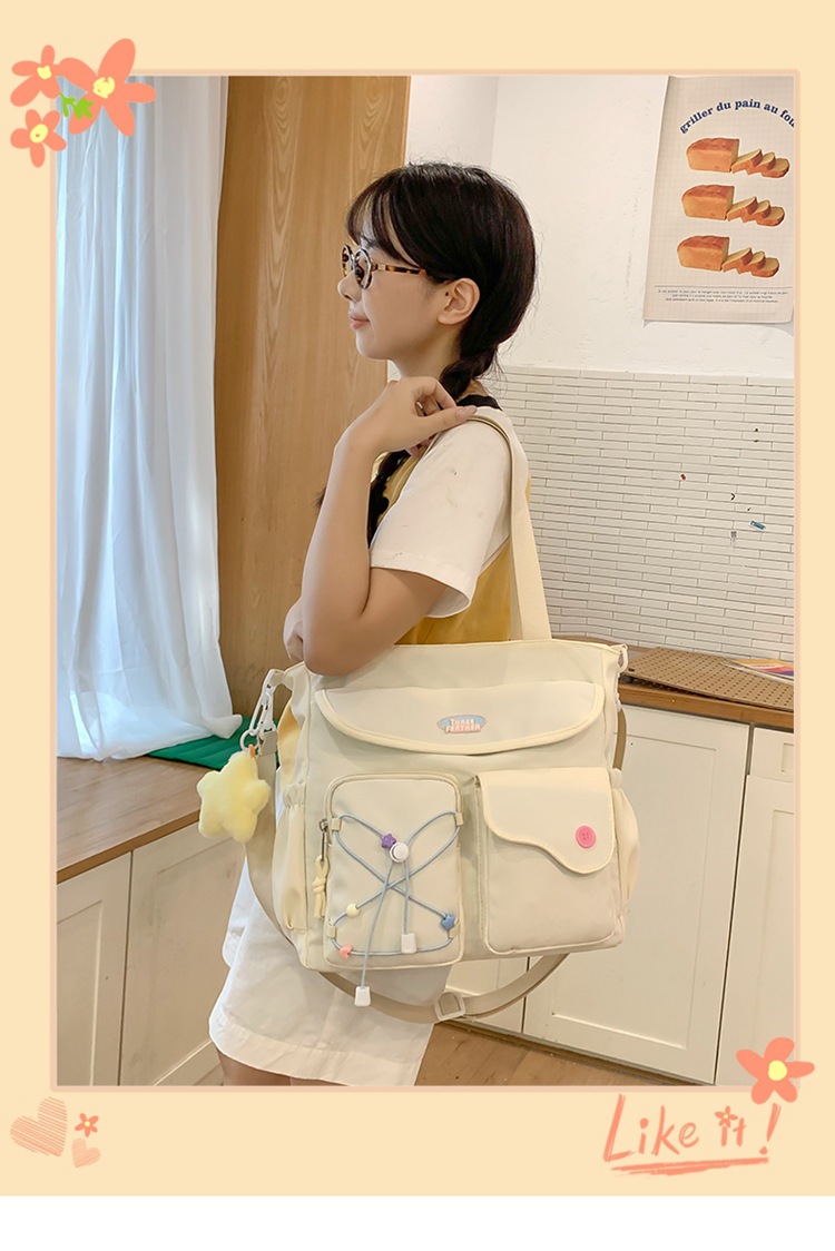 斜挎包女孩可愛風(fēng)小清新校園上課手提補(bǔ)習(xí)袋初高中學(xué)生上課通勤包